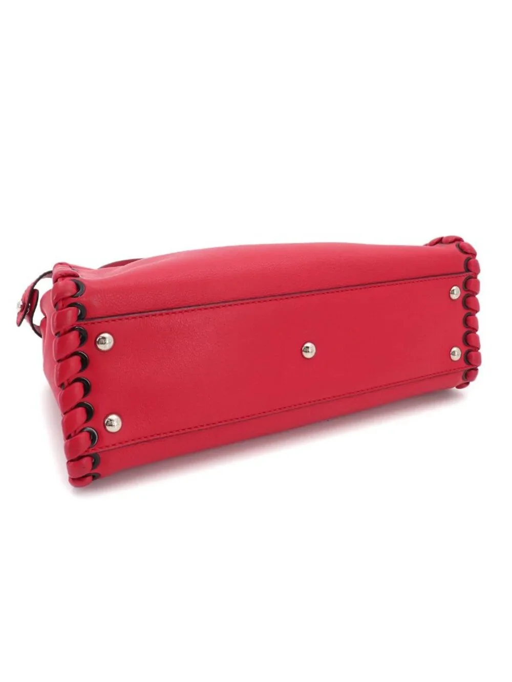 Fendi Peekaboo Shoulder Bag Leather Red Selleria
